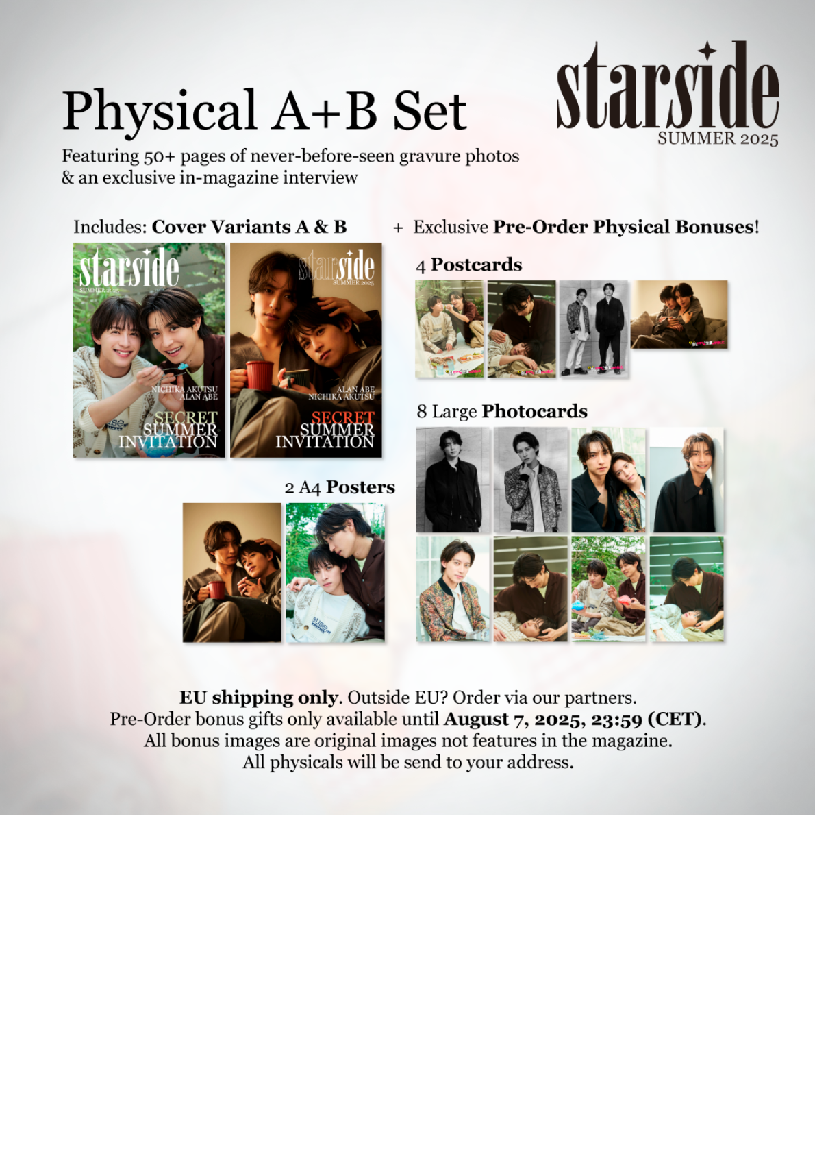 !!PRE-ORDER!! STARSIDE #1 Secret Summer Invitation – Physical Edition AB Set with Exclusive Pre-Order Bonus Items